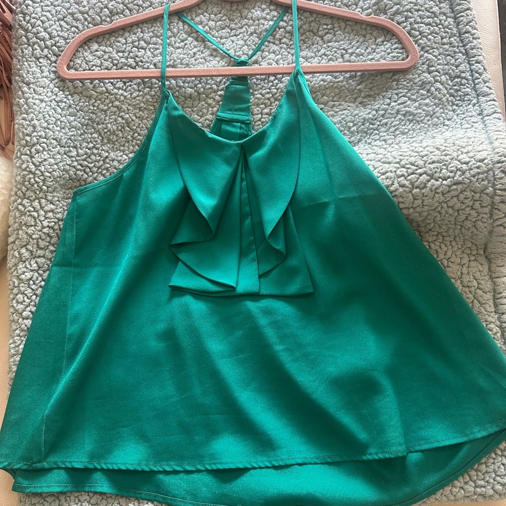 Elegant Green Halter Top
